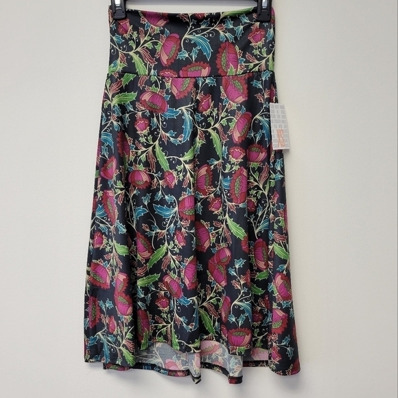 Lularoe Floral Skirt Azure XS - Picture 1 of 8